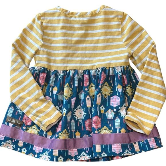Matilda Jane Wonderment Time for Fun Tunic Top Size 2 Yellow Stripe Clock Print - Picture 4 of 11